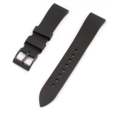 StrapHabit Quick Release Rubber Watch Strap Band FKM 18mm 19mm 20mm 21mm 22mm 23mm 24mm Black wBlack Buckle 20mm