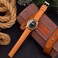 Ritche Quick Release Leather Watch Band 18mm 19mm 20mm 21mm 22mm 23mm 24mm Leather Watch Strap Light Orange Silver 22 mm Classic