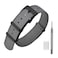 ANNEFIT Nylon Watch Band 20mm OnePiece Waterproof Military Watch Straps with Heavy Black Buckle Grey
