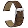 WOCCI 22mm Retro Leather Watch Band for Men and Women Quick Release Replacement Strap with Silver Buckle Dark Brown