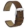 WOCCI 22mm Retro Leather Watch Band for Men and Women Quick Release Replacement Strap with Silver Buckle Dark Brown