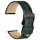 WOCCI 22mm Oldfashioned Watch Band for Men Top Grain Leather Black Matte Buckle Army Green