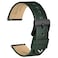 WOCCI 22mm Oldfashioned Watch Band for Men Top Grain Leather Black Matte Buckle Army Green