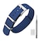 ANNEFIT Nylon Watch Band 20mm OnePiece Waterproof Military Watch Straps with Heavy Silver Buckle Blue