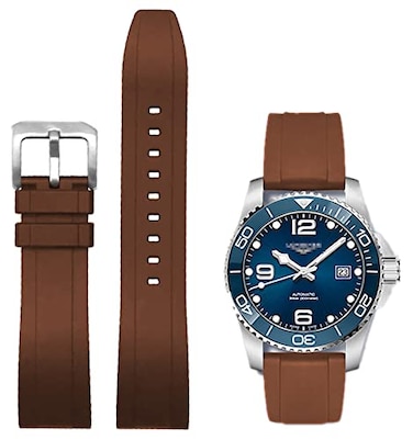 Niziruoup 22mm FKM Rubber Watch Band Quick Release Fluororubber Soft Durable Universal Sport Watch Replacement Band Strap for Men Women Rubber Brown