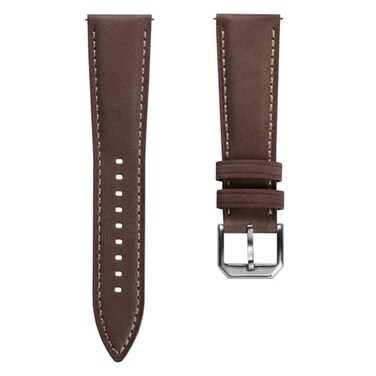 WatchGecko Whitby Vintage Padded Leather QR Watch Strap Chestnut Brown 20mm
