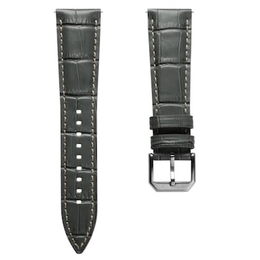 WatchGecko Carolina Gator Print Genuine Leather Watch Strap Grey 20mm