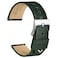 WOCCI 19mm Oldfashioned Watch Band for Men Top Grain Leather Silver Brushed Buckle Army Green