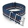 Timex 20mm Fabric DoubleLayer SlipThru Strap Blue Brown Stripe with SilverTone Buckle