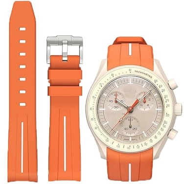 Niziruoup Rubber Strap for Moonswatch WatchCurved No GapPremium Soft Durable Silicone Rubber Band Compatible with Omega x Swatch MoonSwatch Speedmaster 20mm Replacement Band Strap for Men Women