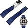 Yhmoo Watchband For Rolex SUBMARINER GHOST DATEJUST OYSTERPERTUAL DAYTONA YACHTMASTER Deployment Buckle 20mm Rolex Silicone Rubber Strap Replacement blue