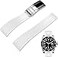 Yhmoo Watchband For Rolex SUBMARINER GHOST DATEJUST OYSTERPERTUAL DAYTONA YACHTMASTER Deployment Buckle 20mm Rolex Silicone Rubber Strap Replacement white