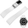 Yhmoo Watchband For Rolex SUBMARINER GHOST DATEJUST OYSTERPERTUAL DAYTONA YACHTMASTER Deployment Buckle 20mm Rolex Silicone Rubber Strap Replacement white