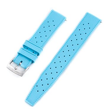 StrapHabit Quick Release Tropical Style FKM Rubber Watch Strap Band 18mm 19mm 20mm 21mm 22mm Light Blue 19mm