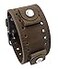REV Crazy Horse Leather Strap 22mm Lug Width Dark Tan Wide Cuff Wrist Watch Band CHODT
