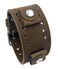 REV Crazy Horse Leather Strap 22mm Lug Width Dark Tan Wide Cuff Wrist Watch Band CHODT