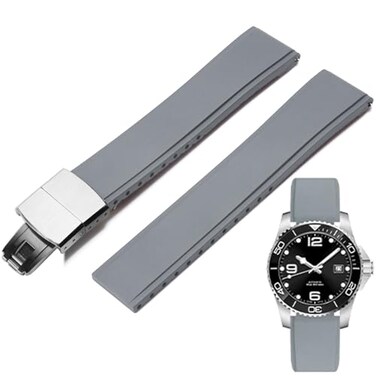Niziruoup FKM Rubber Watch Bands Deployment Clasp Adjustable CTS Fluororubber 19mm 20mm 21mm 22mm Quick Release Soft Durable FKM Rubber Watch Strap Universal Replacement Band Strap for Men Women