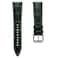 WatchGecko Carolina Gator Print Genuine Leather Watch Strap Dark Green 20mm
