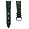 WatchGecko Carolina Gator Print Genuine Leather Watch Strap Dark Green 20mm