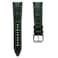 WatchGecko Carolina Gator Print Genuine Leather Watch Strap Dark Green 20mm