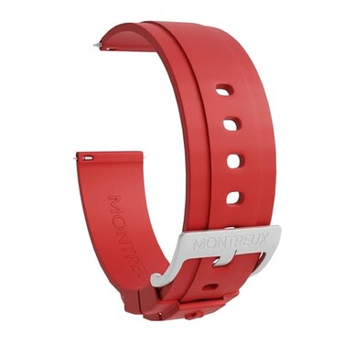 MONTREUX 22mm Premium Quick Release FKM Rubber Watch Strap Band for Rolex Omega TAG Heuer Seiko More Red