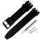 Rihahisy Silicone Rubber Watch StrapWatch Band Replacement for Swatch 17mm Black