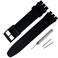 Rihahisy Silicone Rubber Watch StrapWatch Band Replacement for Swatch 17mm Black