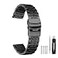 Kai Tian Black Mesh 18mm Watch Band Stainless Steel Butterfly Clasp Brushed Polished Watch Replacement Strap for Women Men
