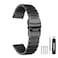 Kai Tian Black Mesh 18mm Watch Band Stainless Steel Butterfly Clasp Brushed Polished Watch Replacement Strap for Women Men