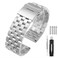 Hstrap Brushed 18mm 20mm 22mm 24mm 26mm Stainless Steel Watch Band Solid Quick Release Watch Bracelet Strap Double Locking Clasp Replacement Strap Silver Black Blue Grey Gold for Men Women Silver 18mm