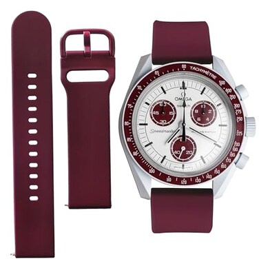 Ocdin Watch Band for Omega X Swatch Moonswatch Speedmaster 20MM Quick Release Rubber Watch Strap Replacement Pluto