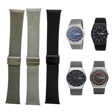 NZZXTO Replacement Watch Band for Skagen Unisex Watch with Screw slim strap 28mm22mm28mm Silver