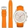 Stanchev Strap for MoonSwatch WatchCurved Silicon Replacement Band Compatible With Omega X Swatch Speedmaster Moonswatch 20mmSoft 22mm Strap for Men Women Orange 20mm