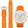 Stanchev Strap for MoonSwatch WatchCurved Silicon Replacement Band Compatible With Omega X Swatch Speedmaster Moonswatch 20mmSoft 22mm Strap for Men Women Orange 20mm