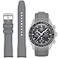 Stanchev Strap for MoonSwatch WatchCurved Silicon Replacement Band Compatible With Omega X Swatch Speedmaster Moonswatch 20mmSoft 22mm Strap for Men Women Gray 20mm