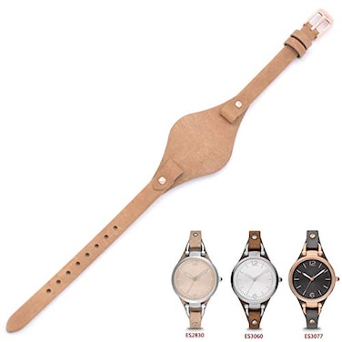 bullish 8mm Spring Bar Genuine Leather Watch Strap Replacement for Fossil ES3148 ES4119 ES4176 ES3262 ES3077 beige