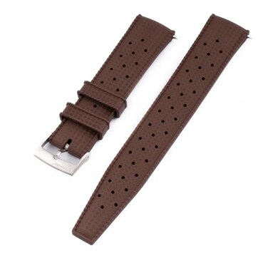 StrapHabit Quick Release Tropical Style FKM Rubber Watch Strap Band 18mm 19mm 20mm 21mm 22mm Brown 20mm