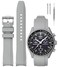 REBANDACE Strap for 20mm MoonSwatchCurved Silicone Replacement Band for Omega X Swatch Speedmaster Watch 20mmSoft 22mm Strap for Men Women Watch Gray 20mm