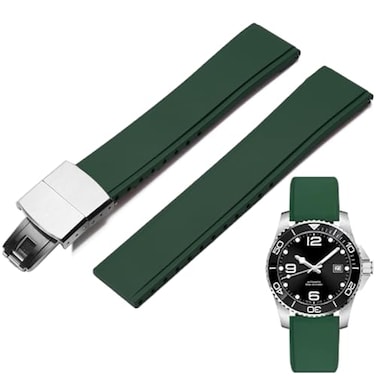 Niziruoup FKM Rubber Watch Bands Deployment Clasp Adjustable CTS Fluororubber 19mm 20mm 21mm 22mm Quick Release Soft Durable FKM Rubber Watch Strap Universal Replacement Band Strap for Men Women
