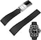Yhmoo Watchband For Rolex SUBMARINER GHOST DATEJUST OYSTERPERTUAL DAYTONA YACHTMASTER Deployment Buckle 20mm Rolex Silicone Rubber Strap Replacement black