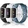 Maledan Compatible with Fitbit Charge 56 Bands 3 Pack Sport Bands Soft Waterproof Breathable Straps for Men Women BlackWhiteSteel Blue