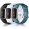 Maledan Compatible with Fitbit Charge 56 Bands 3 Pack Sport Bands Soft Waterproof Breathable Straps for Men Women BlackWhiteSteel Blue