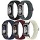 Bcuckood 5 Pack Elastic Nylon Watch Bands Compatible for Fitbit Charge 6Fitbit Charge 5 Adjustable Breathable Replacement Stretchy Nylon Loop Wristband Sport Strap for Women Men
