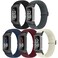 Bcuckood 5 Pack Elastic Nylon Watch Bands Compatible for Fitbit Charge 6Fitbit Charge 5 Adjustable Breathable Replacement Stretchy Nylon Loop Wristband Sport Strap for Women Men