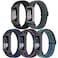 Bcuckood 5 Pack Elastic Nylon Watch Bands Compatible for Fitbit Charge 6Fitbit Charge 5 Adjustable Breathable Replacement Stretchy Nylon Loop Wristband Sport Strap for Women Men