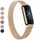 Vanjua Metal Band Compatible with Fitbit Luxe Bands Stainless Steel Mesh Loop Adjustable Wristband Replacement Strap for Fitbit Luxe Fitness Tracker Women Men Rose Gold