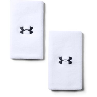 Under Armour UnisexAdult 6inch Performance Wristband 2Pack White 100Black One Size Fits All