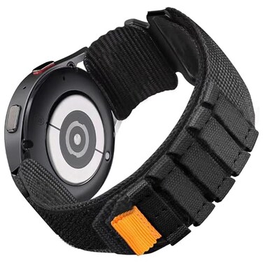 Lamshaw Compatible with Amazfit TRex 3 Bands Rugged Nylon Sports Strap with Woven Loop Design 22mm Size Band CrossBlack