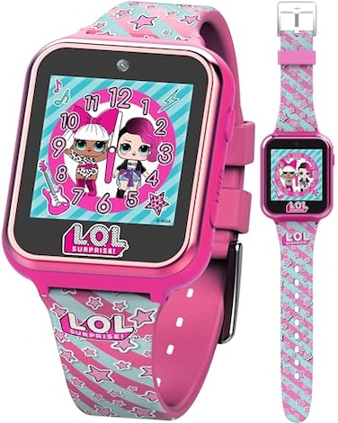 Accutime LOL Surprise Kids Smart Watch with Touchscreen Selfie Camera Voice Recorder Calculator and Step Counter Interactive Watch with Games and 10 Character Watch Faces Fits Wrist Sizes 55 to 8
