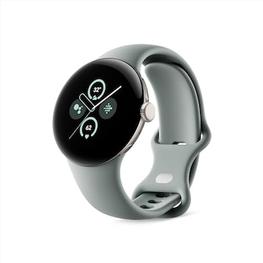 Google Pixel Watch 2 Previous Model with the Best of Fitbit Heart Rate Tracking Stress Management Safety Features Android Smartwatch Champagne Gold Aluminum Case Hazel Active Band WiFi